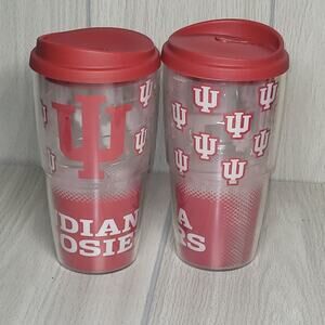 Vintage Tervis Lot Of 2 Indiana Hoosiers All Over 24oz Tumblers Made In USA